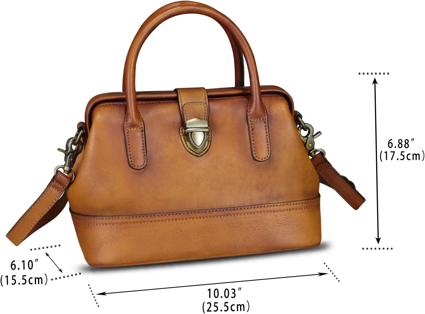 Genuine Leather Purses and Handbags for Women Vintage Handmade Real Leather Shoulder Bag Crossbody Satchel Purse with Strap · v2