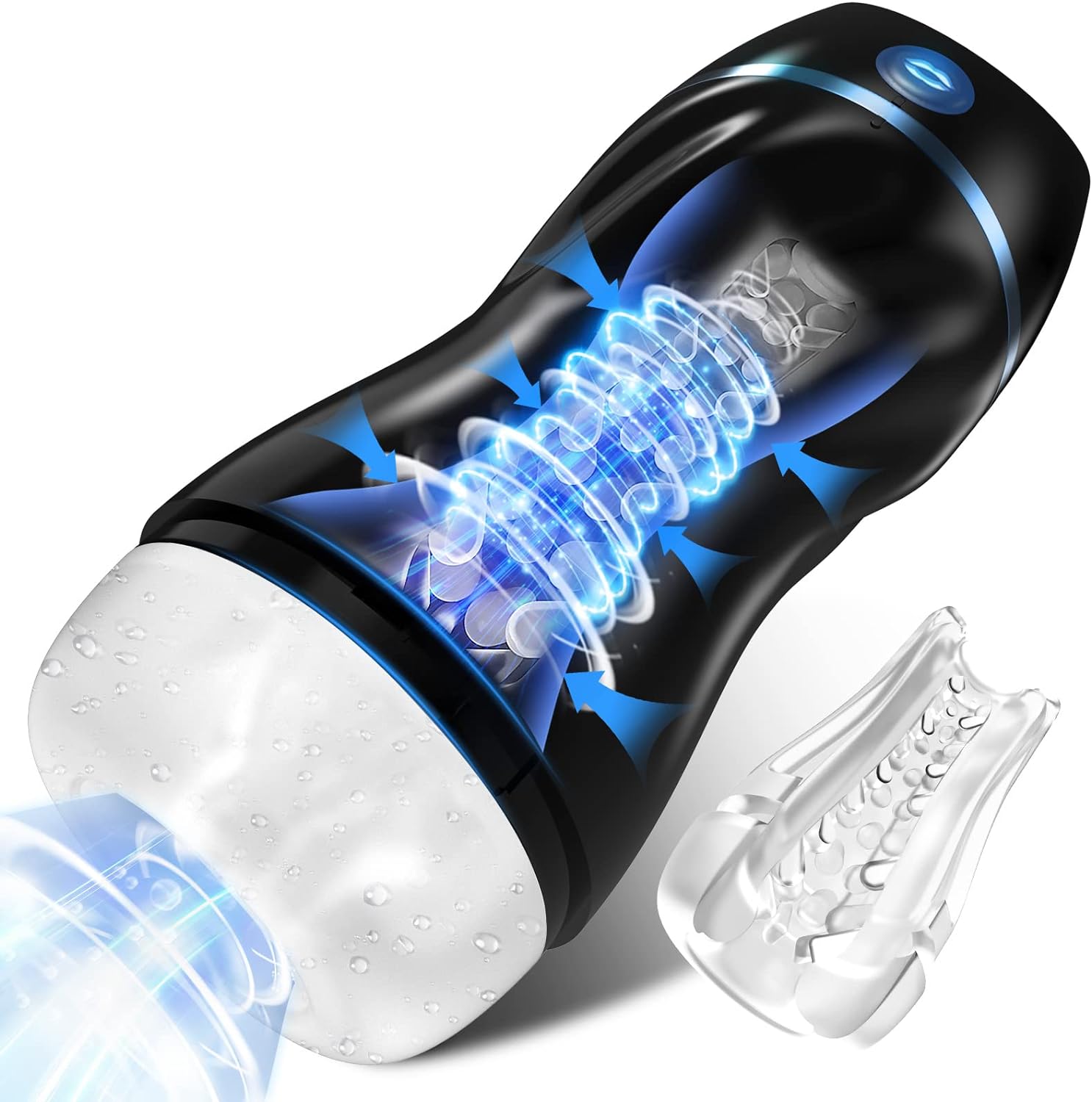 EINSEO Automatic Sucking Male Masturbators - Upgraded 7 Vibration  Suction Hands Free Pocket Pussy Male Stroker with 3D Realistic Textured, Blowjob Toy Mens Adult Male Sex Toys for Men (Black) · v2