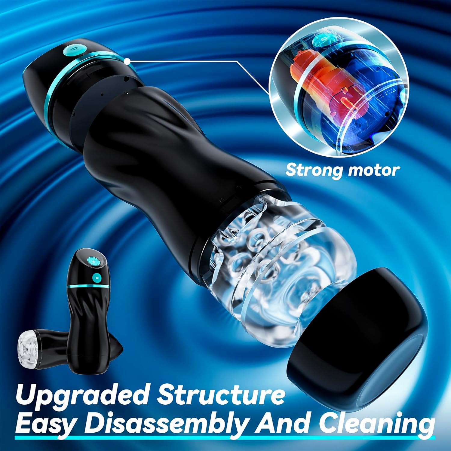 EINSEO Automatic Sucking Male Masturbators - Upgraded 7 Vibration  Suction Hands Free Pocket Pussy Male Stroker with 3D Realistic Textured, Blowjob Toy Mens Adult Male Sex Toys for Men (Black) · v2