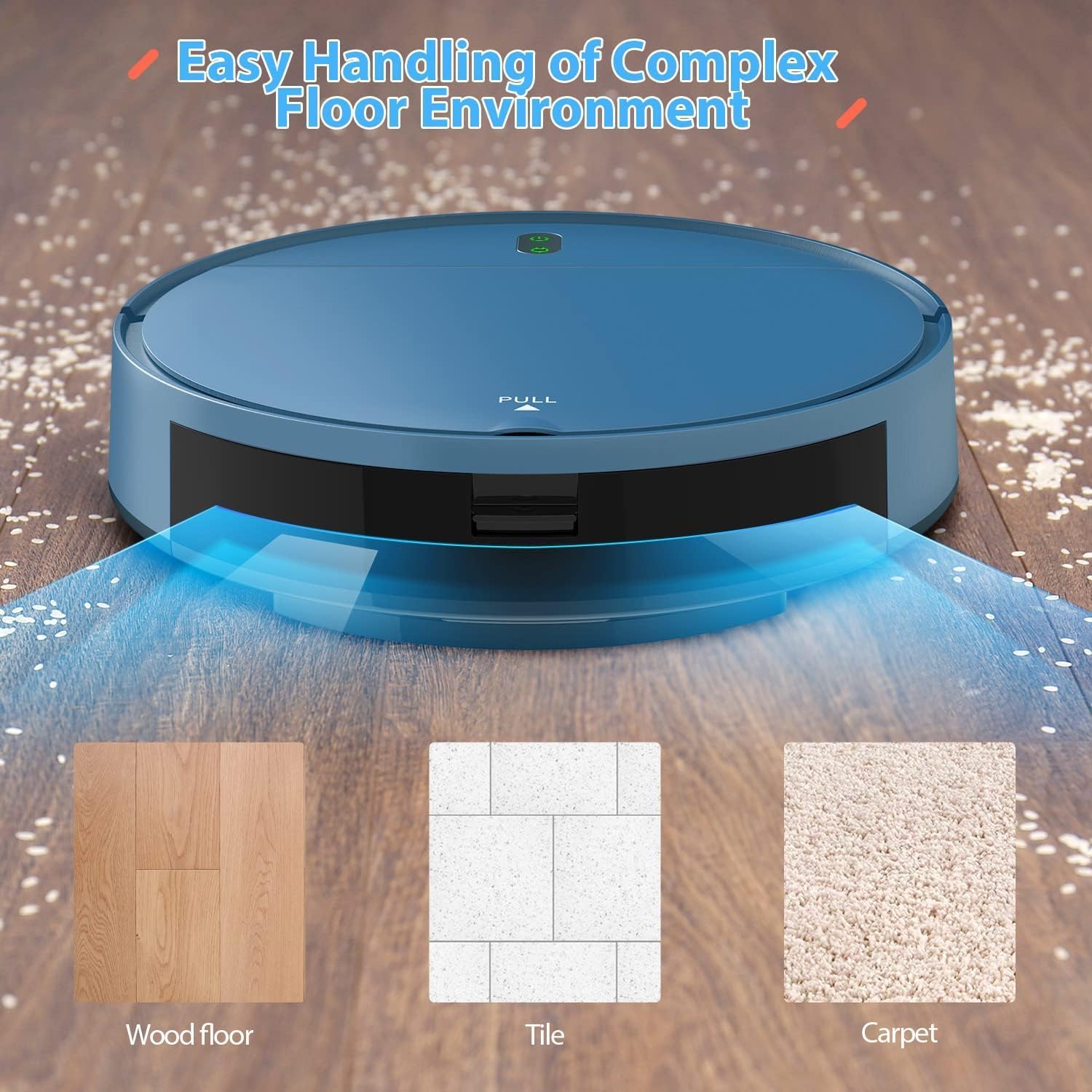 Robot aspirapolvere, robot aspirapolvere e mocio ZCWA funziona con WiFi, APP, telecomando, aspirapolvere robot 2 in 1 a ricarica automatica, robot aspirapolvere e mocio combinato perfetto per peli di animali domestici, tappeti, pavimenti duri