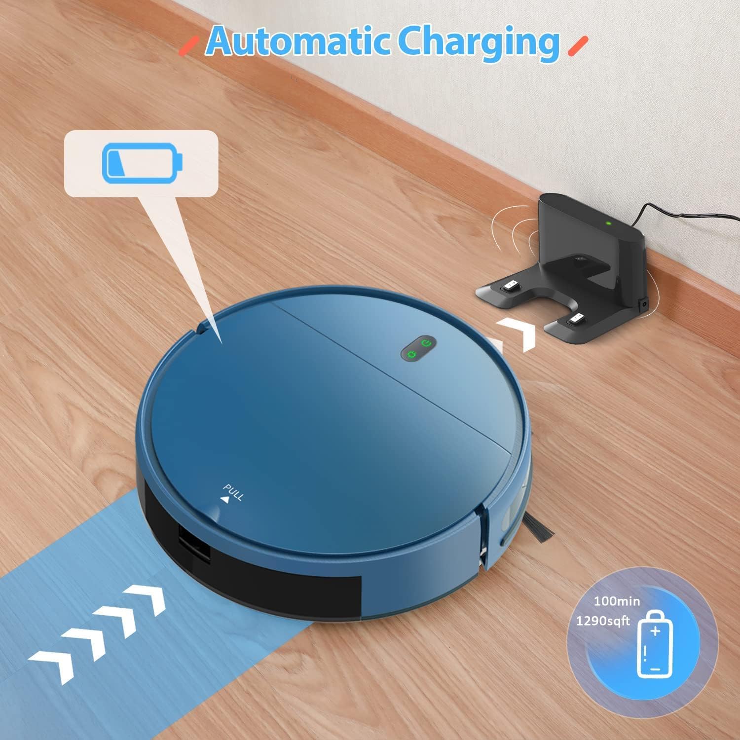 Robot aspirapolvere, robot aspirapolvere e mocio ZCWA funziona con WiFi, APP, telecomando, aspirapolvere robot 2 in 1 a ricarica automatica, robot aspirapolvere e mocio combinato perfetto per peli di animali domestici, tappeti, pavimenti duri