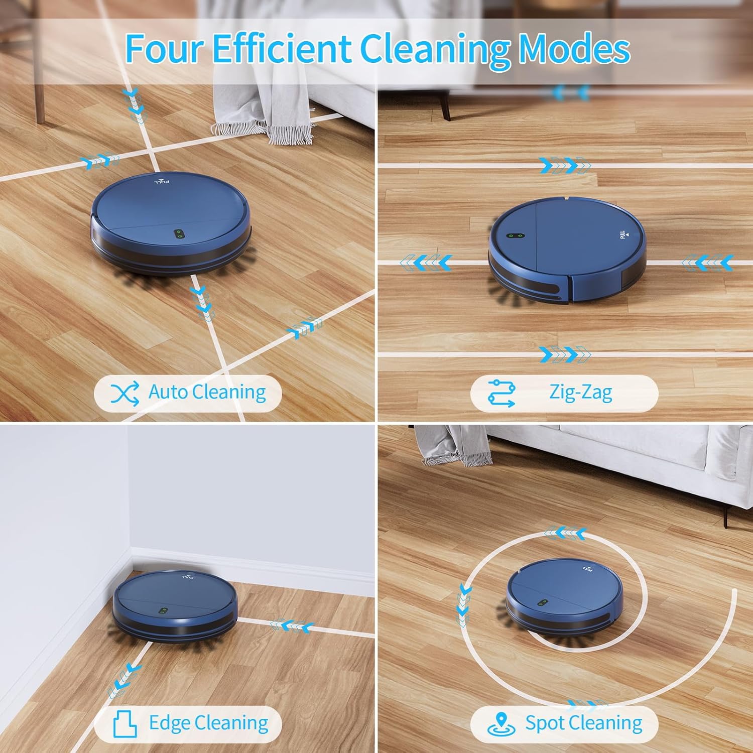ZCWA Robot Vacuum and Mop, 2 in 1 Robot Vacuum Self-Charging Robot Vacuum Cleaner Compatible with WiFi/APP, Ideal for Hard Floor, Carpet and Pet Hair · v2