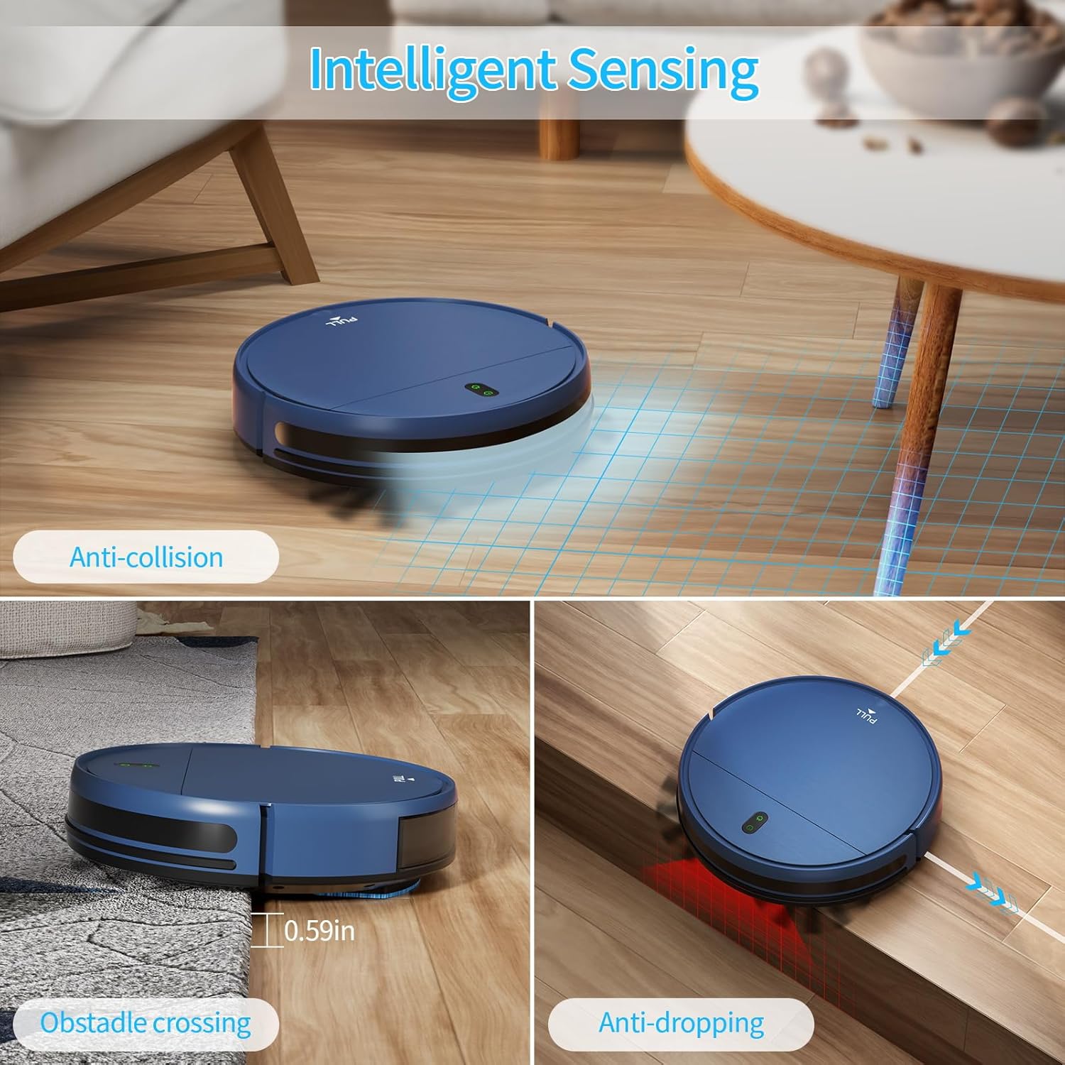 ZCWA Robot Vacuum and Mop, 2 in 1 Robot Vacuum Self-Charging Robot Vacuum Cleaner Compatible with WiFi/APP, Ideal for Hard Floor, Carpet and Pet Hair · v2