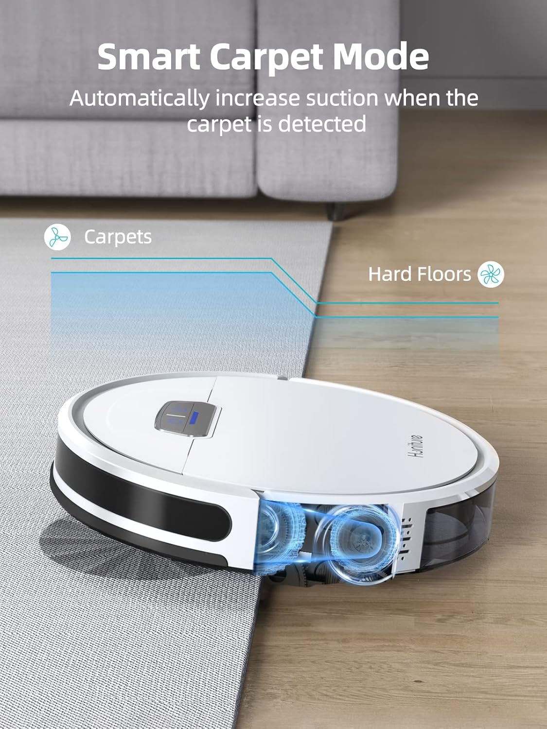 HONITURE Robot Vacuum Cleaner, G20 Robot Vacuum and Mop Combo 3 in 1, 4000pa Strong Suction, Self-Charging, AppRemoteamp;Voice Control, Compatible with Alexa, Ideal for Carpet, Hard Floor, Pet Hair. · v7