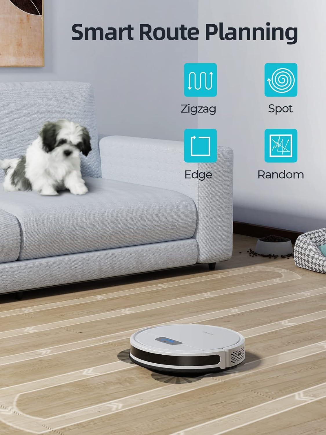 HONITURE Robot Vacuum Cleaner, G20 Robot Vacuum and Mop Combo 3 in 1, 4000pa Strong Suction, Self-Charging, AppRemoteamp;Voice Control, Compatible with Alexa, Ideal for Carpet, Hard Floor, Pet Hair. · v7