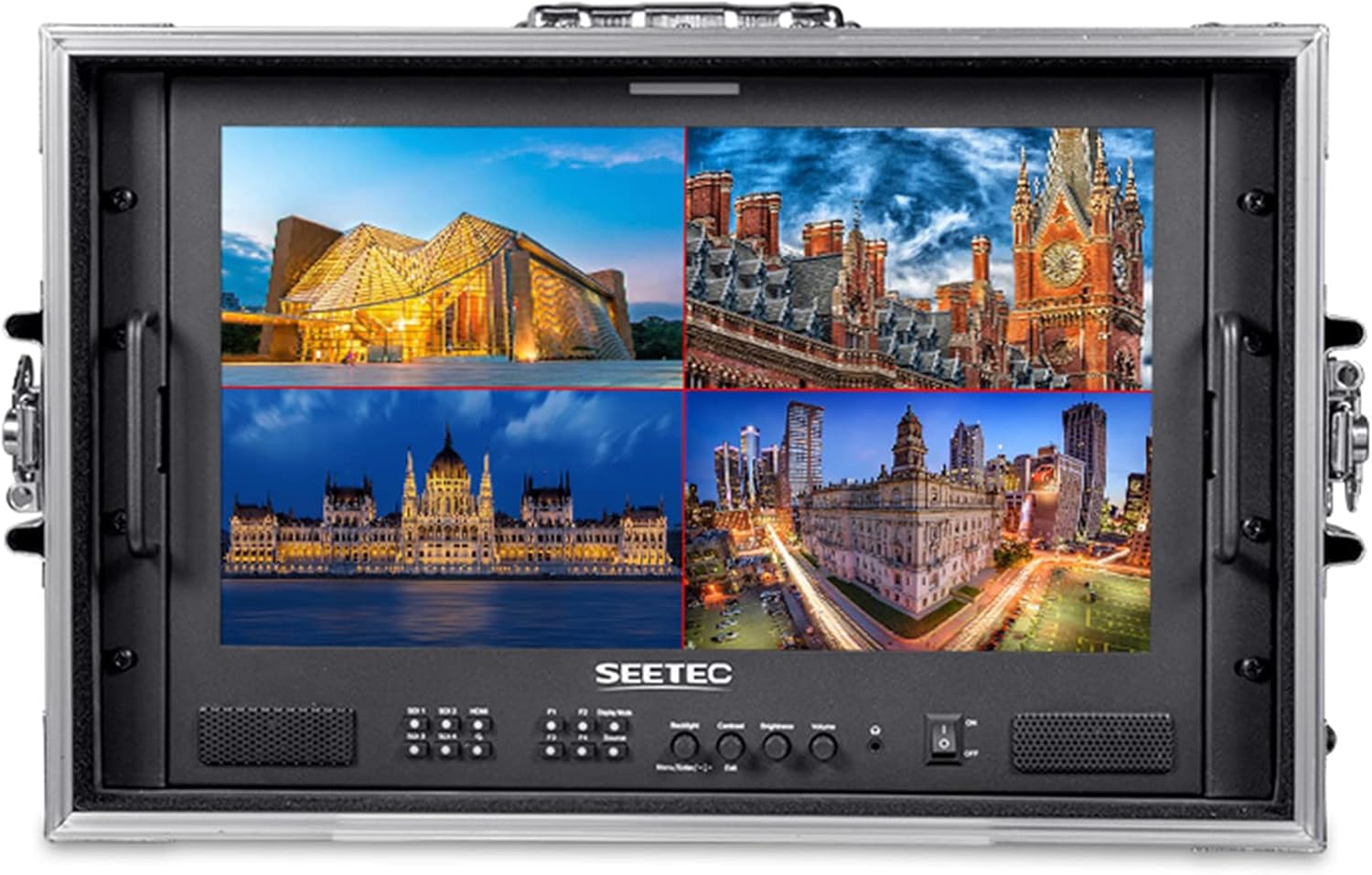 SEETEC ATEM173S-CO 17.3 inch Multi-Camera Broadcast Monitor with 4x3G-SDI Input Output 1 HDMI in Quad Split Display for Studio Television Production Full HD 1920x1080 (ATEM173S-CO)