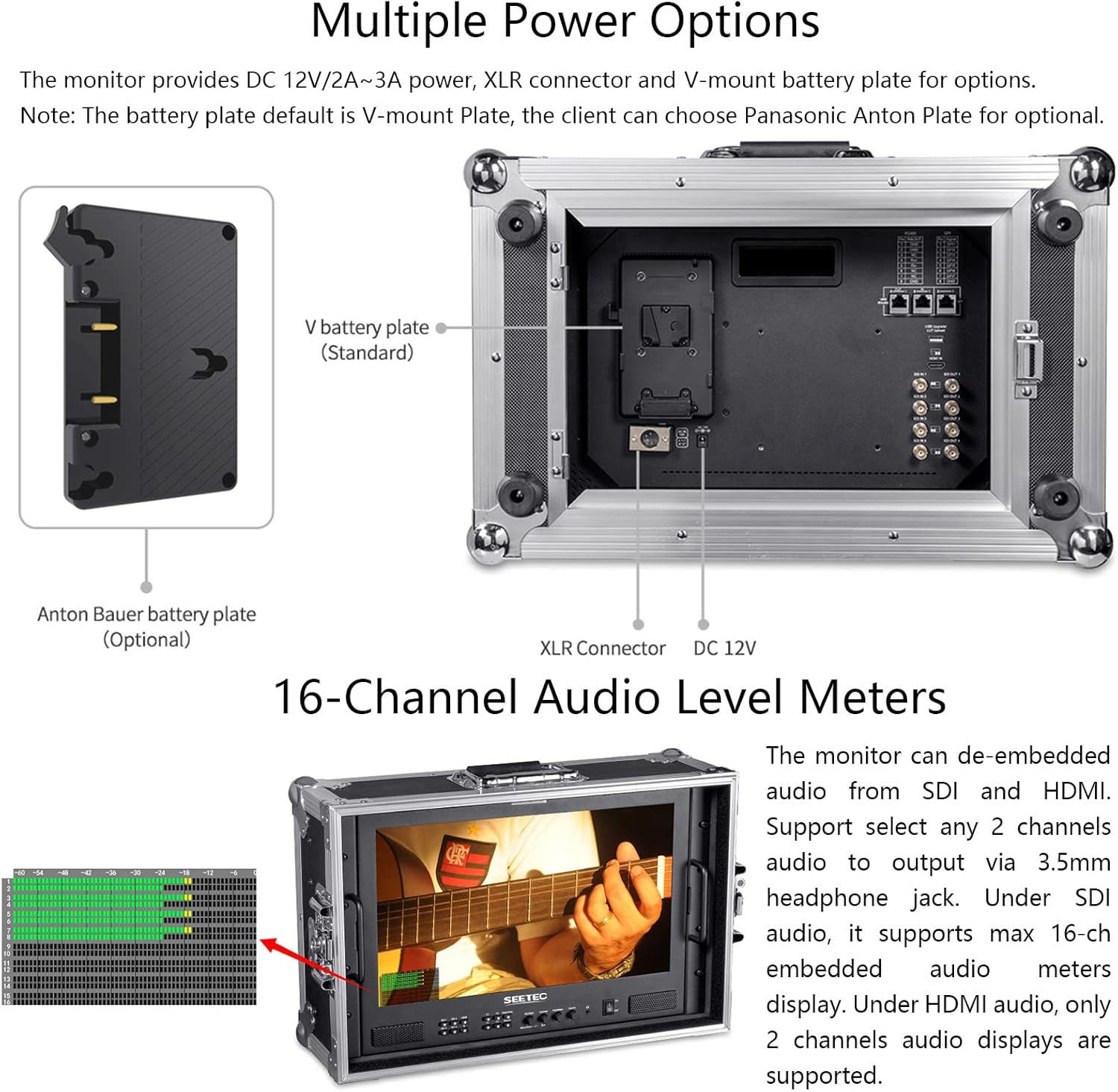 SEETEC ATEM173S-CO 17.3 inch Multi-Camera Broadcast Monitor with 4x3G-SDI Input Output 1 HDMI in Quad Split Display for Studio Television Production Full HD 1920x1080 (ATEM173S-CO) · v6
