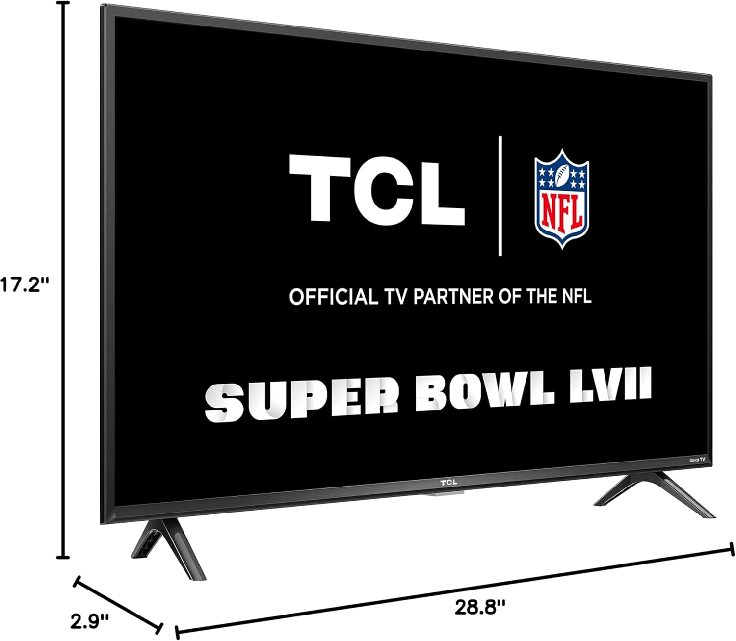 تلفزيون TCL 32S355 الذكي LED من الفئة 3، عالي الدقة 720 بكسل، من Roku - أسود