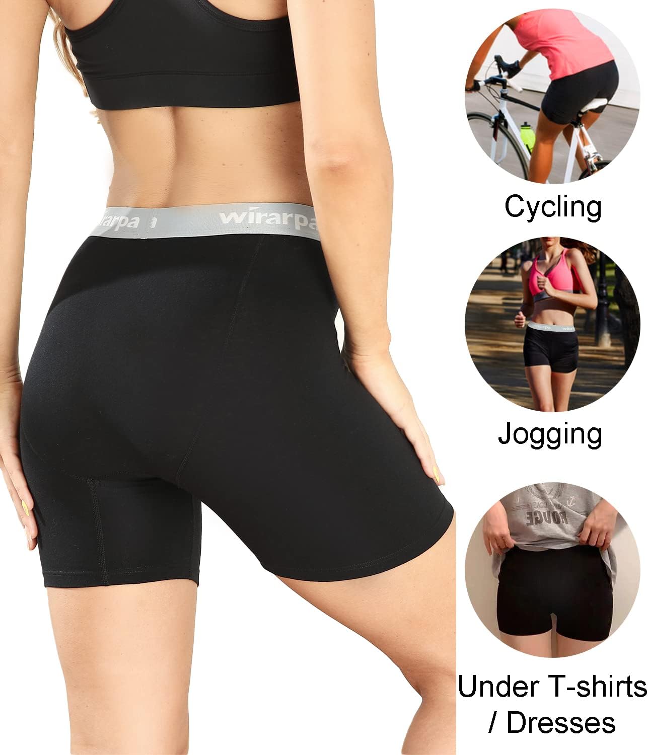 wirarpa Bayan Boxer Külot Pamuklu İç Giyim Sürtünme Önleyici Erkek Şort Külot 5.5 İç Dikiş 4'lü Paket