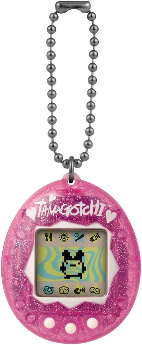 TAMAGOTCHI Bandai Original Pink Glitter Shell Original Cyber Pet 90s Adults and Kids Toy with Chain | Retro Virtual Pets are Great Boys and Girls Toys Or Gifts for Ages 8 · v3