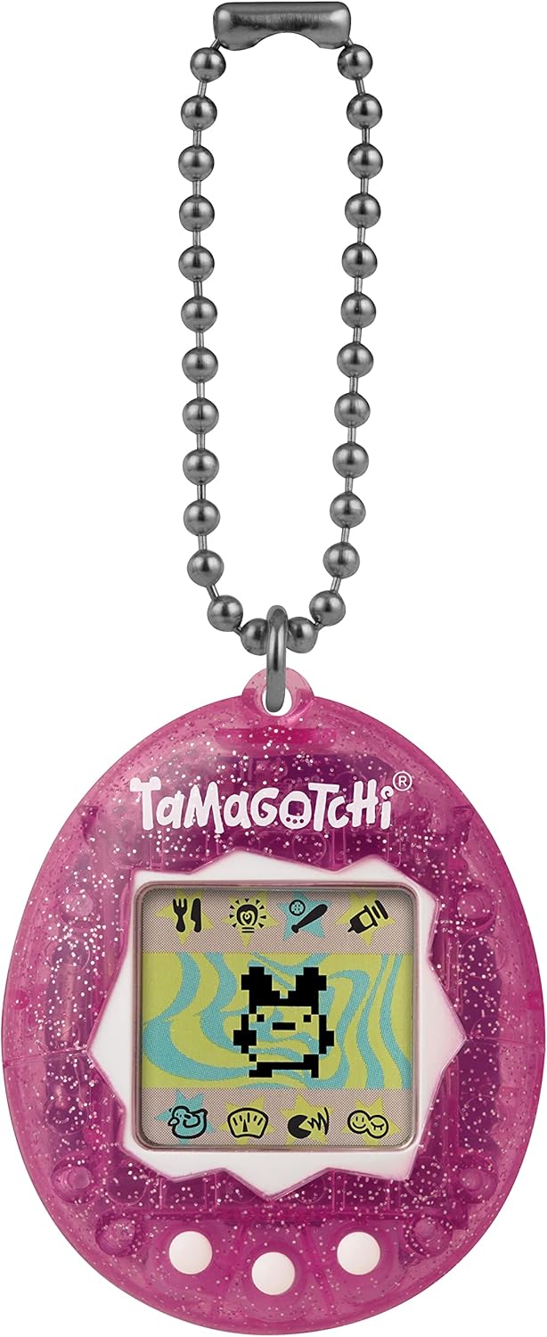 TAMAGOTCHI Bandai Original Pink Glitter Shell Original Cyber Pet 90s Adults and Kids Toy with Chain | Retro Virtual Pets are Great Boys and Girls Toys Or Gifts for Ages 8 · v4