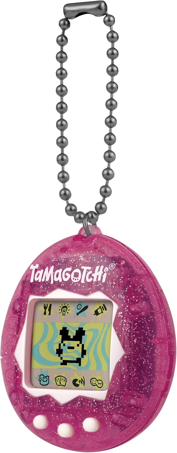 TAMAGOTCHI Bandai Original Pink Glitter Shell Original Cyber Pet 90s Adults and Kids Toy with Chain | Retro Virtual Pets are Great Boys and Girls Toys Or Gifts for Ages 8 · v4