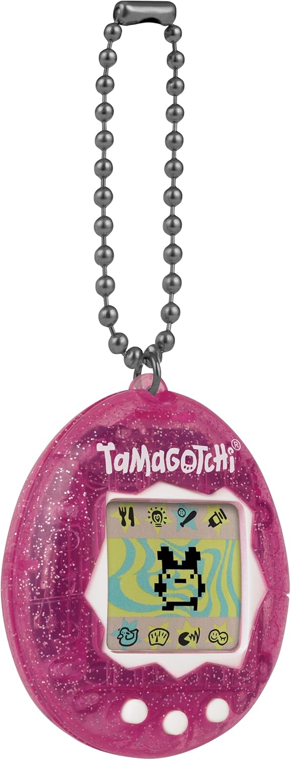 TAMAGOTCHI Bandai Original Pink Glitter Shell Original Cyber Pet 90s Adults and Kids Toy with Chain | Retro Virtual Pets are Great Boys and Girls Toys Or Gifts for Ages 8 · v4