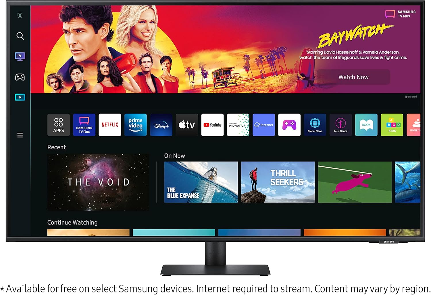 Smart monitor USB-C Samsung serie 43 M70B 4K UHD, streaming TV, 4 ms, 60 Hz, HDR10, display wireless, hub di gioco e IoT, Alexa integrato, 2022, LS43BM702UNXZA, nero