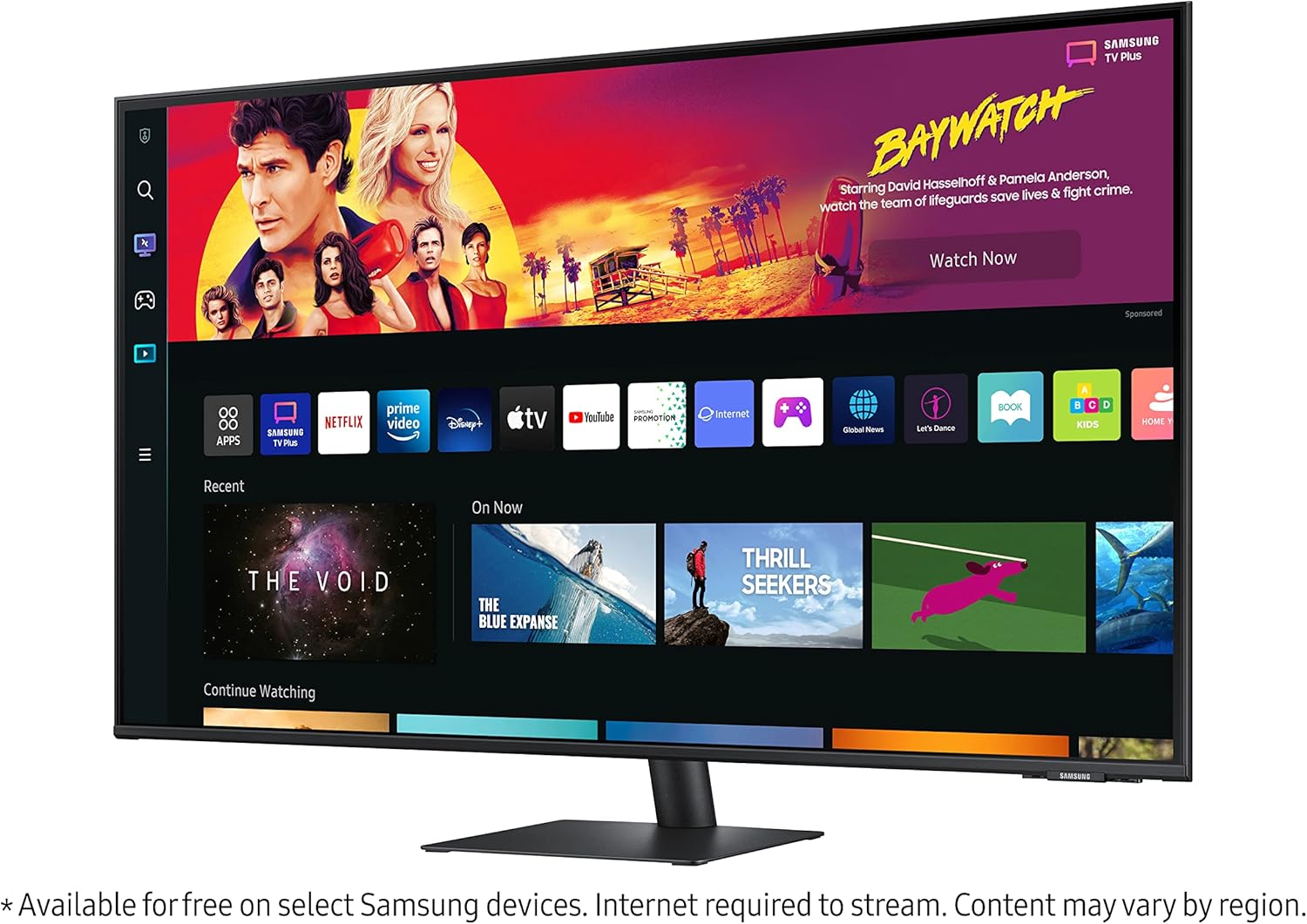 Smart monitor USB-C Samsung serie 43 M70B 4K UHD, streaming TV, 4 ms, 60 Hz, HDR10, display wireless, hub di gioco e IoT, Alexa integrato, 2022, LS43BM702UNXZA, nero