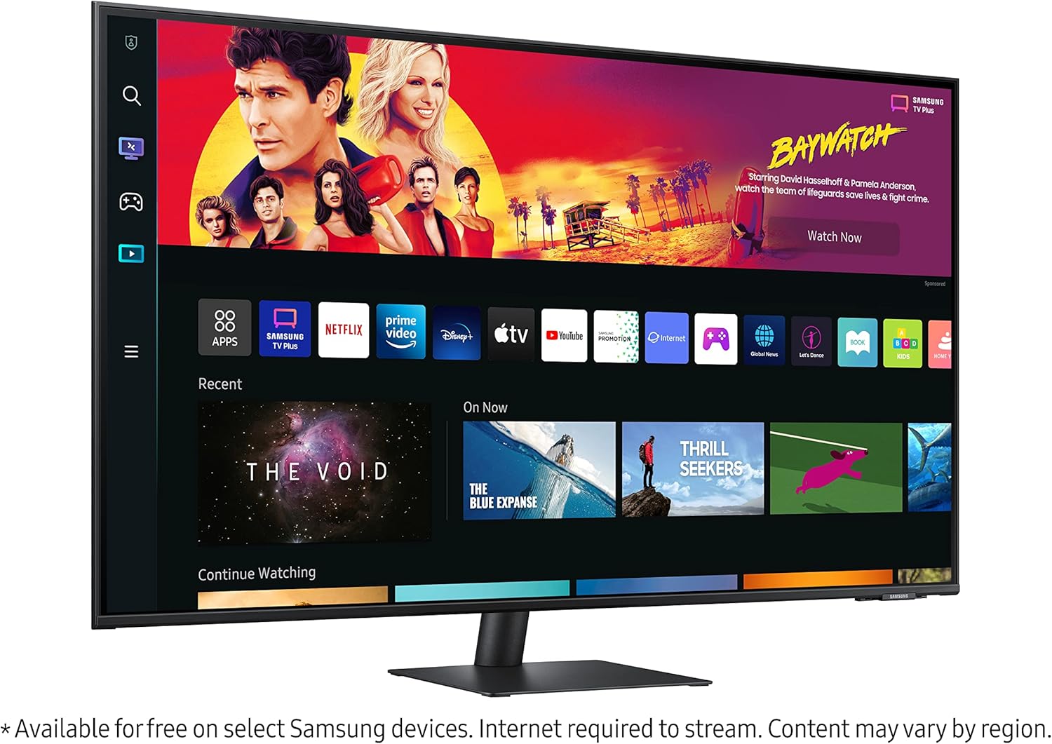 Smart monitor USB-C Samsung serie 43 M70B 4K UHD, streaming TV, 4 ms, 60 Hz, HDR10, display wireless, hub di gioco e IoT, Alexa integrato, 2022, LS43BM702UNXZA, nero