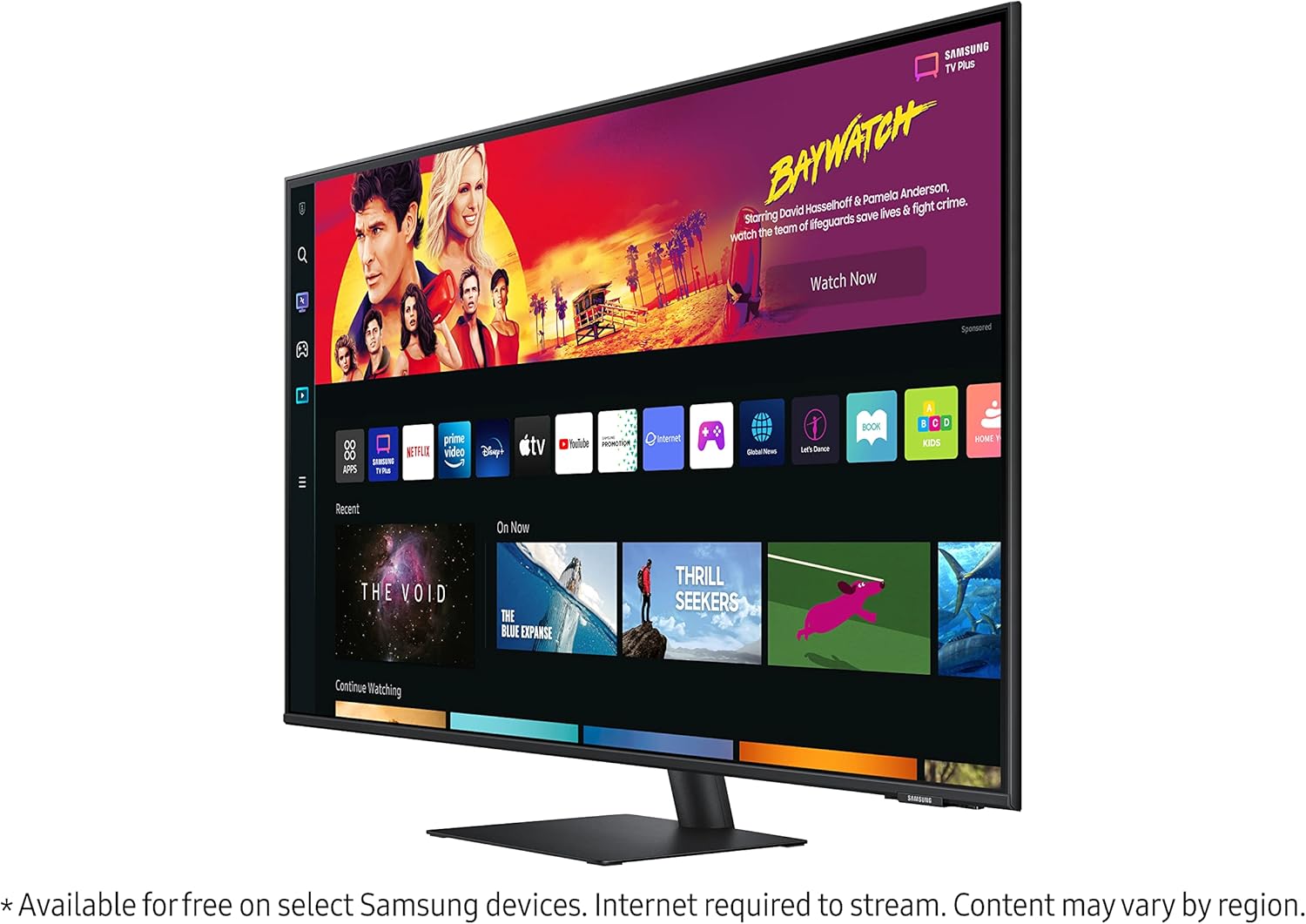 Smart monitor USB-C Samsung serie 43 M70B 4K UHD, streaming TV, 4 ms, 60 Hz, HDR10, display wireless, hub di gioco e IoT, Alexa integrato, 2022, LS43BM702UNXZA, nero