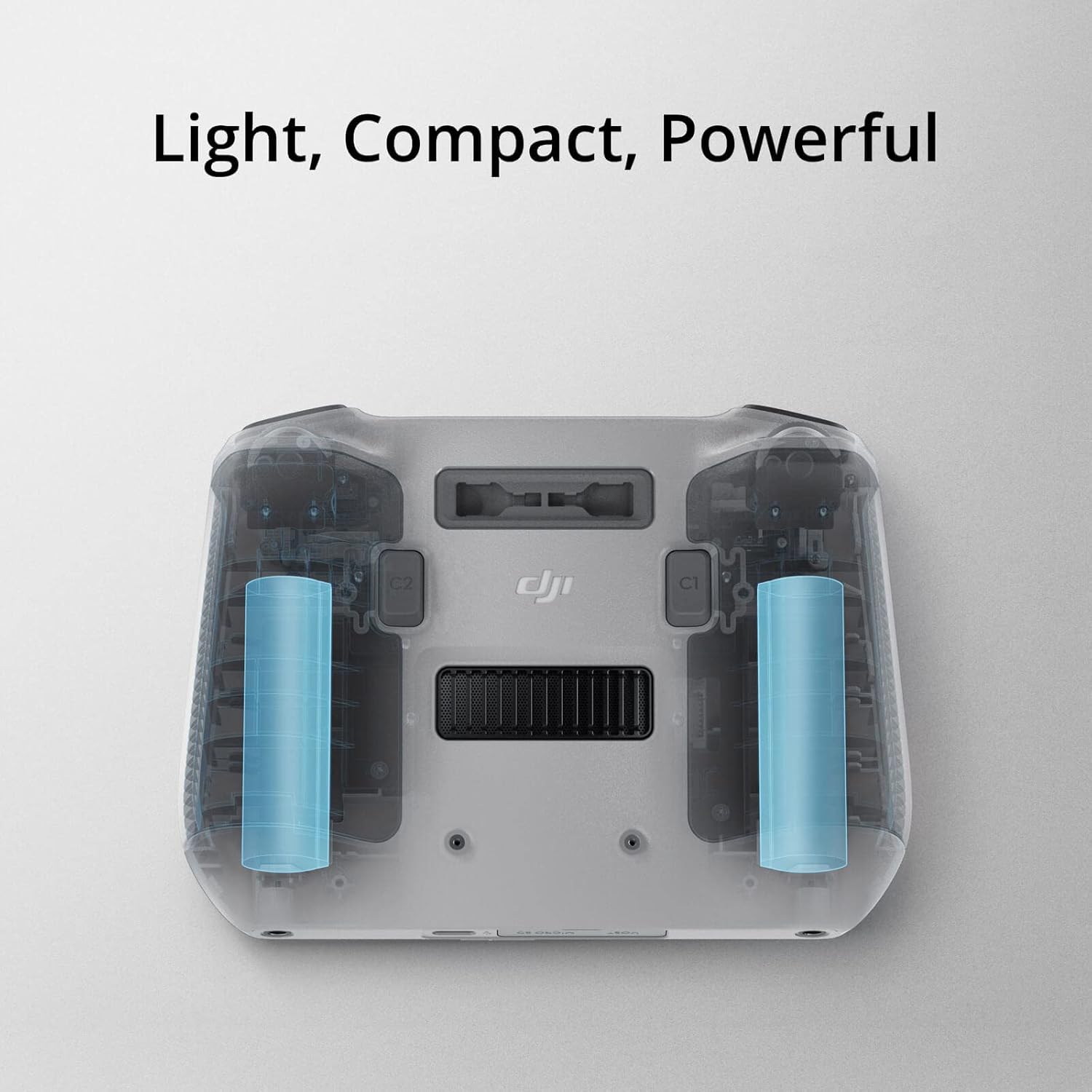 DJI RC, telecomando con corpo leggero, schermo FHD, batteria 4 ore, stick di controllo di precisione, trasmissione O3