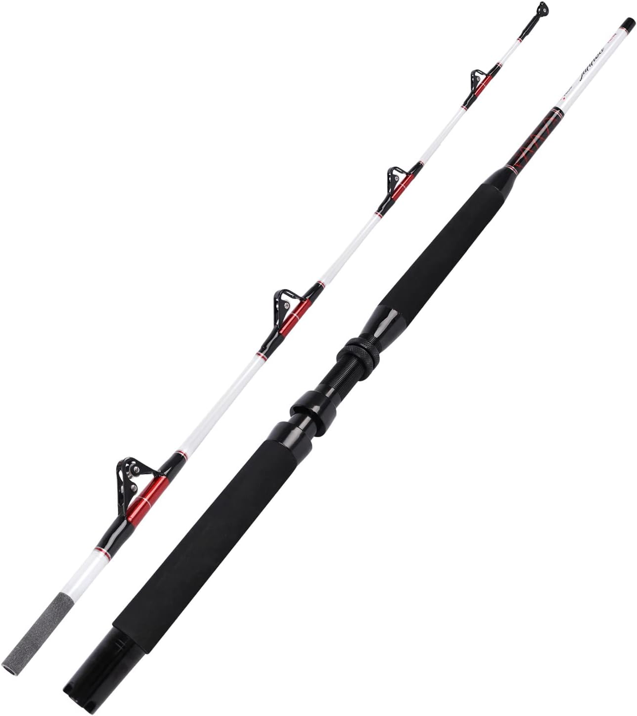 Fiblink Trolling Rod Saltwater Deep Dropper Big Game Rod Conventional Boat Roller Rod Carbon Fishing Pole (2 Pieces - 56 - 30-50lbs) · v3
