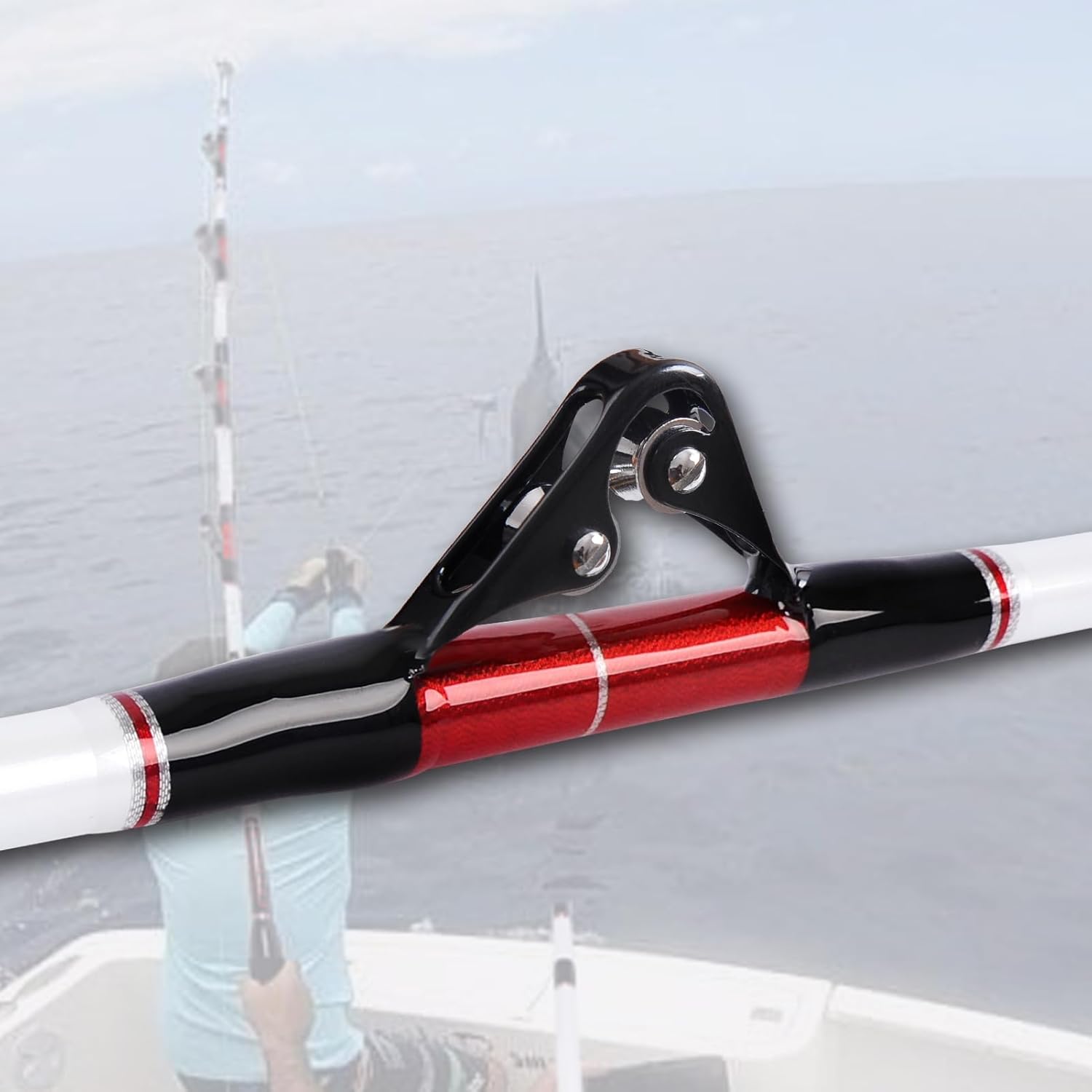 Fiblink Trolling Rod Saltwater Deep Dropper Big Game Rod Conventional Boat Roller Rod Carbon Fishing Pole (2 Pieces - 56 - 30-50lbs) · v3