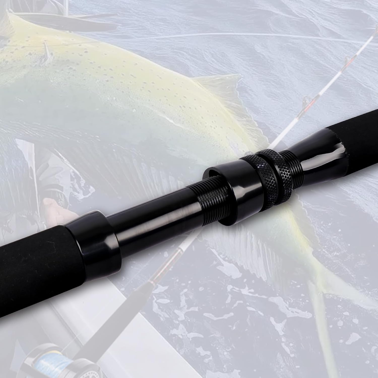 Fiblink Trolling Rod Saltwater Deep Dropper Big Game Rod Conventional Boat Roller Rod Carbon Fishing Pole (2 Pieces - 56 - 30-50lbs) · v3