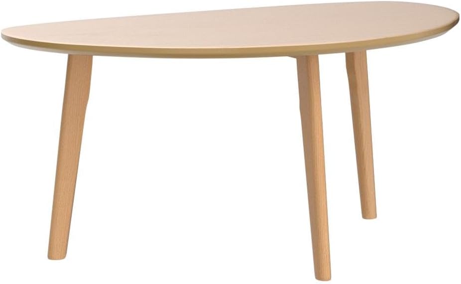Small Oval Coffee Table Mid Century Modern for Living Room Center Minimalist Display Coffe Table,Nature Wood,18.9 D x 33.47" W 15.75" H · v2