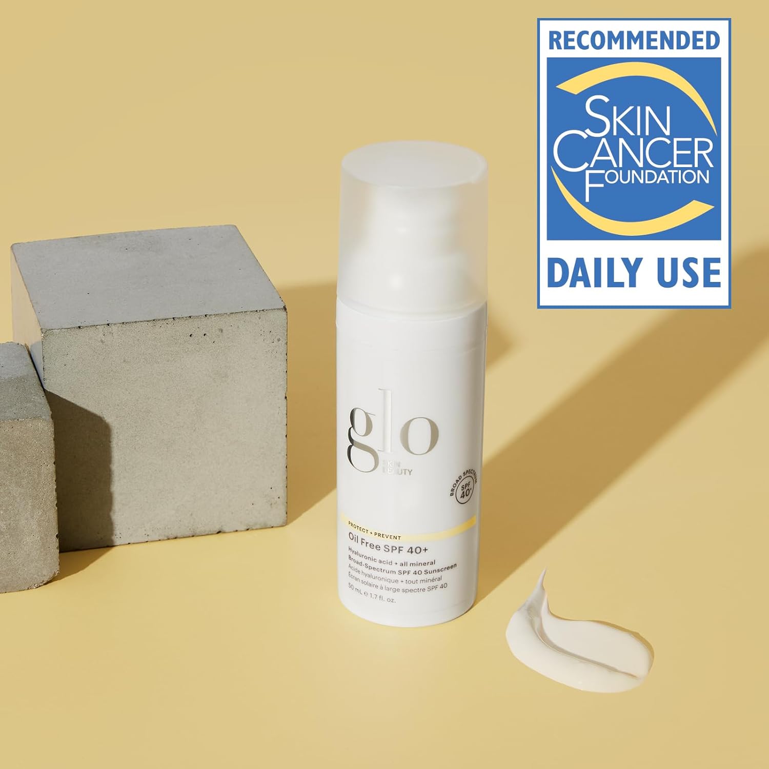 Glo Skin Beauty Oil Free SPF 40  Hyaluronic Acid Infused All Mineral Sunscreen - Protect Against Sun Damage  Aging Environmental Skin Stressors - Weightless, Invisible Finish · v2