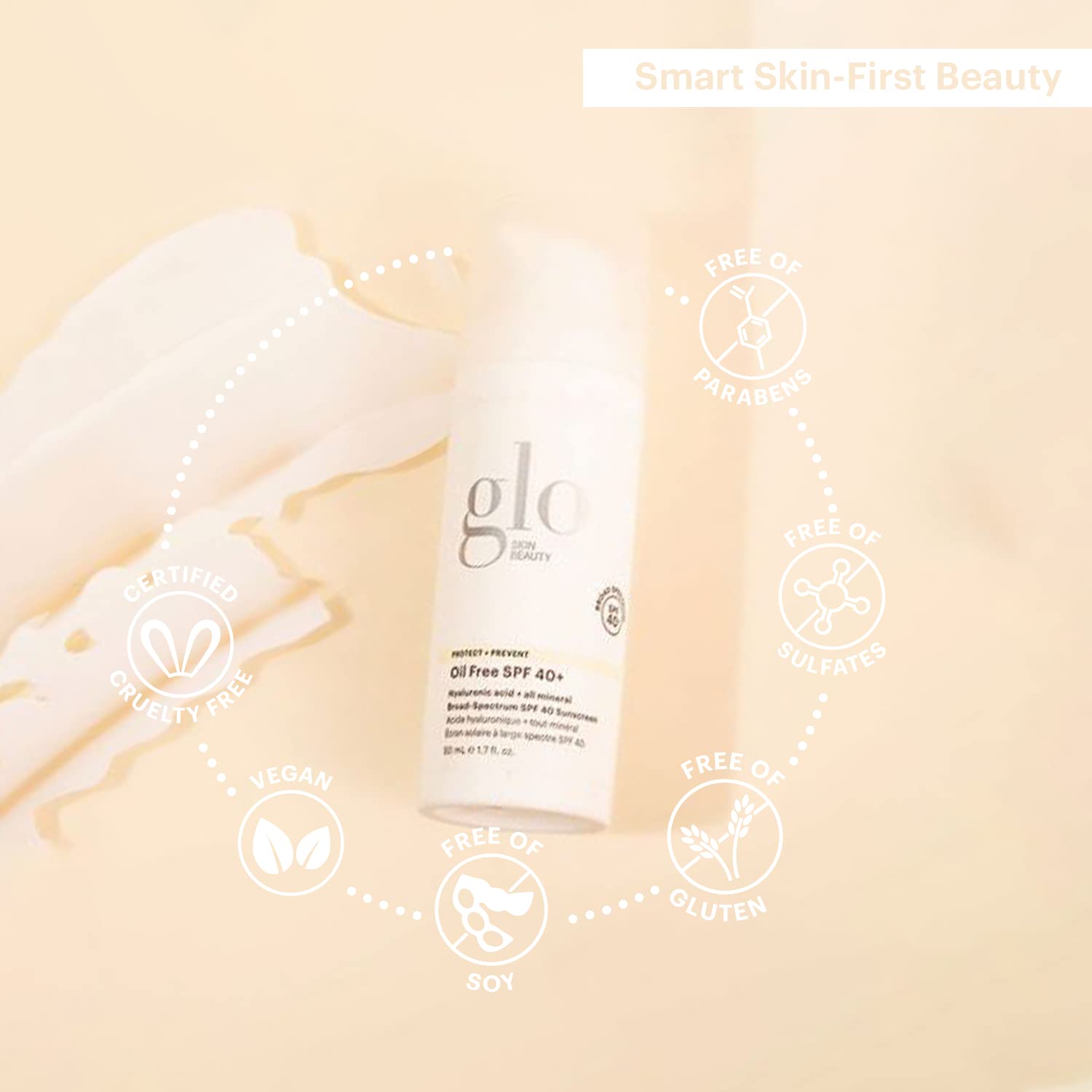 Glo Skin Beauty Oil Free SPF 40  Hyaluronic Acid Infused All Mineral Sunscreen - Protect Against Sun Damage  Aging Environmental Skin Stressors - Weightless, Invisible Finish · v2