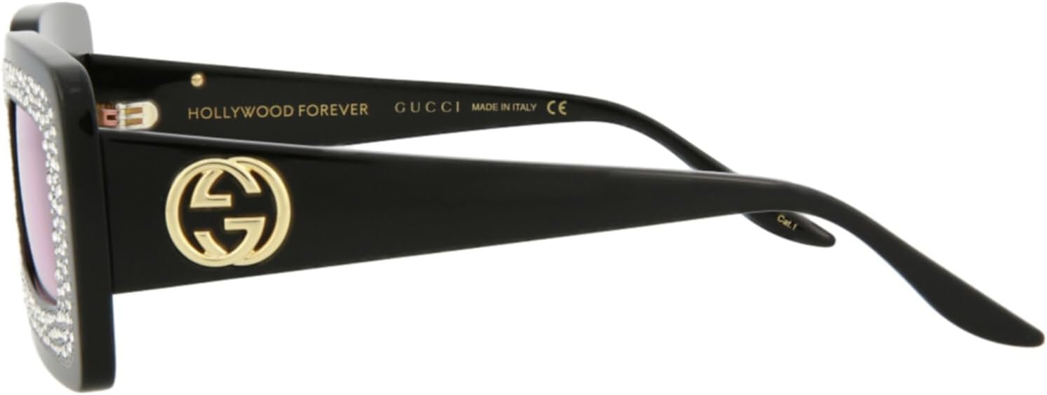 Gucci Square/Rectangle Sunglasses Black Black Pink Luxury Eyewear Made In Italy Acetate Frame Designer Fashion for Everyday Luxury · v3