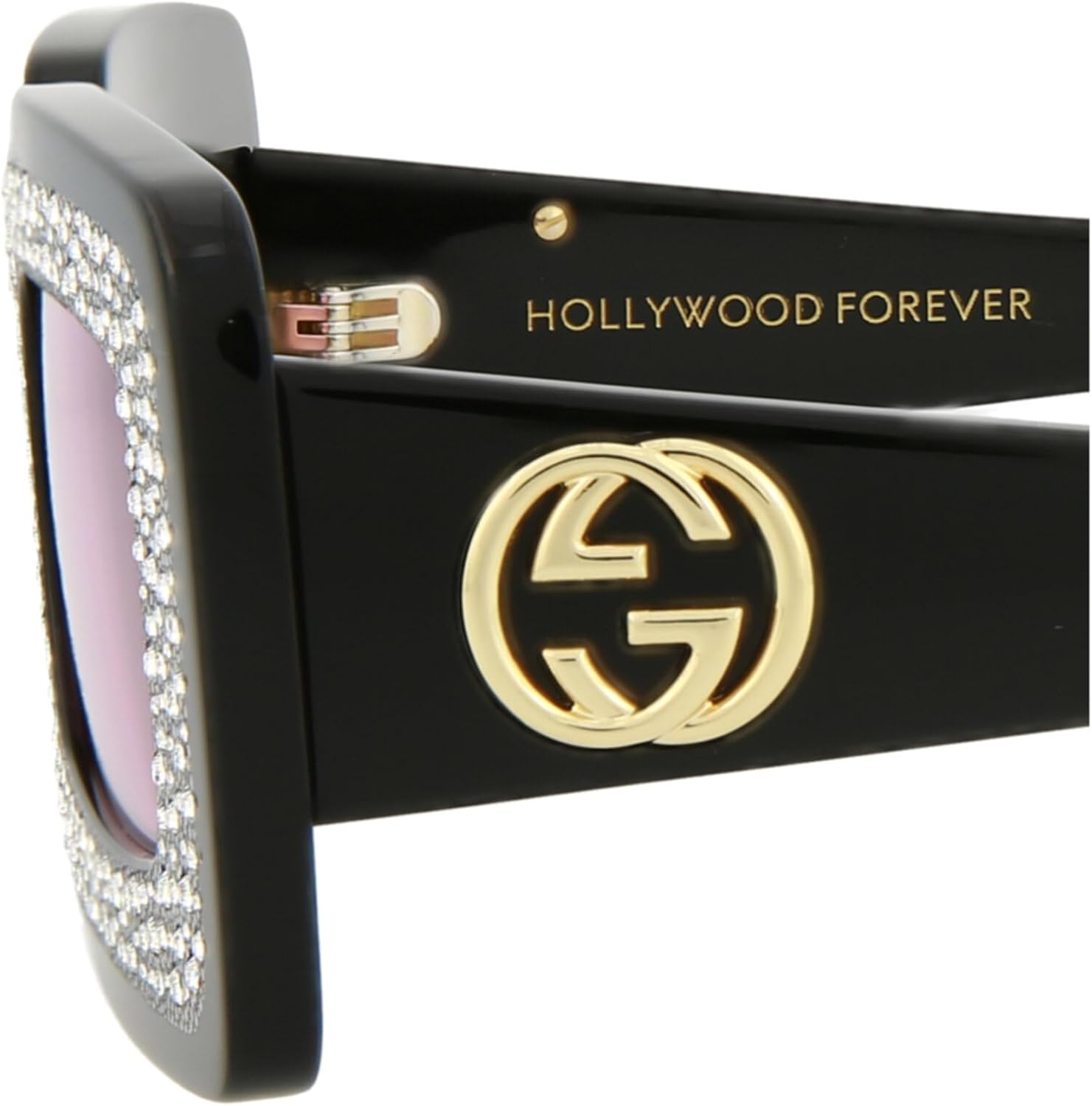 Gucci Square/Rectangle Sunglasses Black Black Pink Luxury Eyewear Made In Italy Acetate Frame Designer Fashion for Everyday Luxury · v3