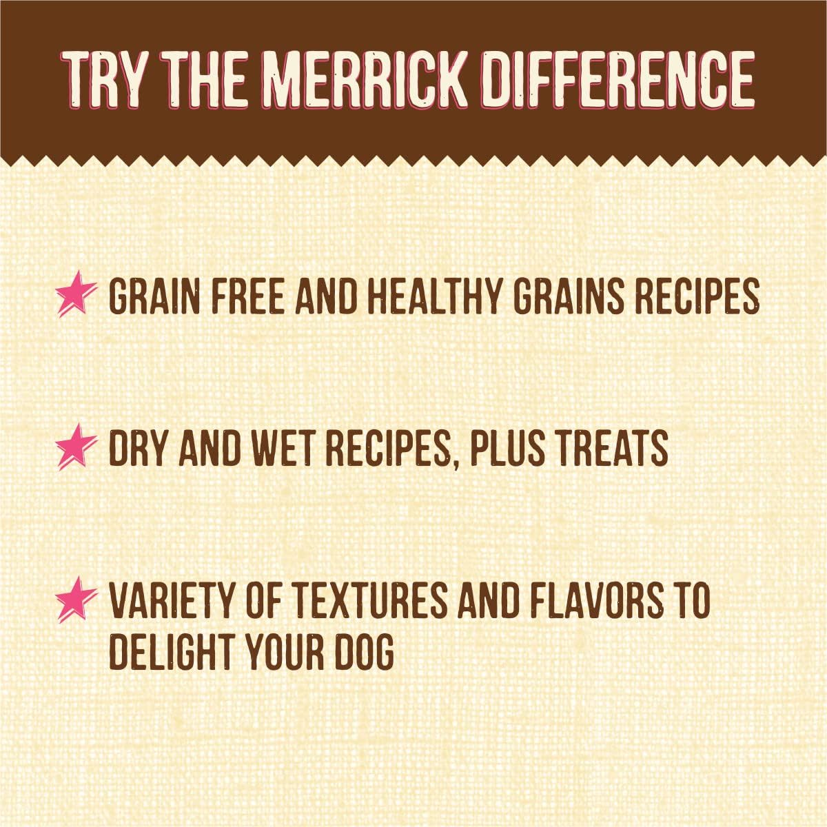 Comida para perros pequeños Merrick Lil' Plates, sin cereales, suave, natural y húmeda, paquete variado, ternera y pollo (paquete de 1) tarrinas de 2.6 libras