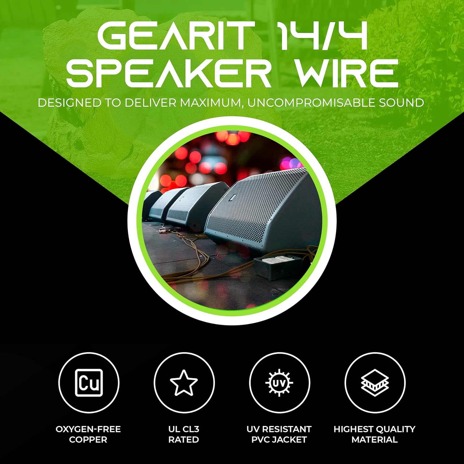 GearIT 14/4 Speaker Wire (250 Feet) 14AWG Gauge, Brown 4-Conductors/Outdoor Direct Burial in Ground/in Wall / CL3 CL2 Rated - OFC Oxygen-Free Copper, Brown 250ft · v6