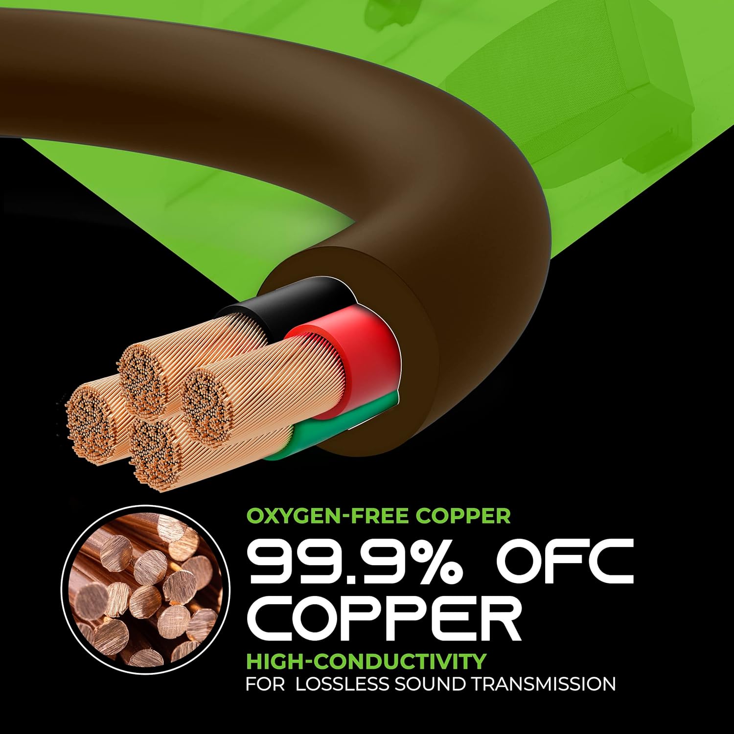 GearIT 14/4 Speaker Wire (250 Feet) 14AWG Gauge, Brown 4-Conductors/Outdoor Direct Burial in Ground/in Wall / CL3 CL2 Rated - OFC Oxygen-Free Copper, Brown 250ft · v6