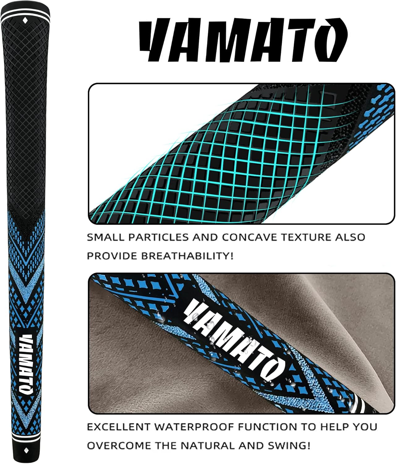 Lot de 13 poignées de golf innovantes Yamato de taille moyenne/standard, dotées d'un contrôle ferme par tous les temps et de poignées hautes performances pour un confort et une réactivité supérieurs, 4 couleurs disponibles