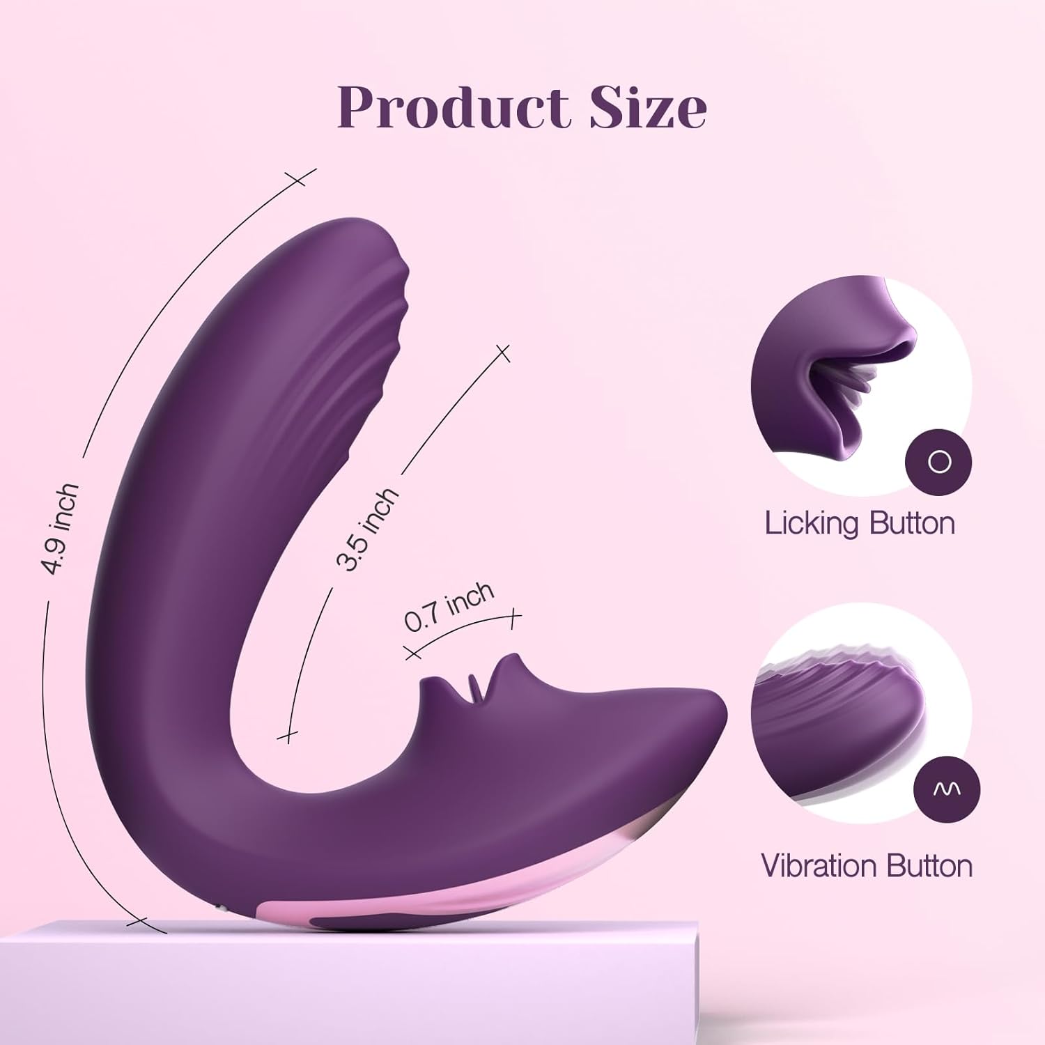 Tracys Dog Clitoral Licking G Spot Vibrator, Tongue Adult Toys with Remote Control for Women Couple Play, Vibrating Sex Toy for Double Stimulation with 7 Licking  10 Vibration Patterns, Purple · v2
