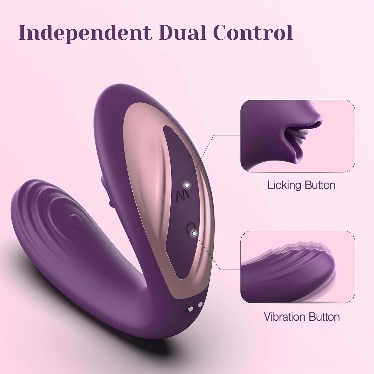 Tracys Dog Clitoral Licking G Spot Vibrator, Tongue Adult Toys with Remote Control for Women Couple Play, Vibrating Sex Toy for Double Stimulation with 7 Licking  10 Vibration Patterns, Purple · v2