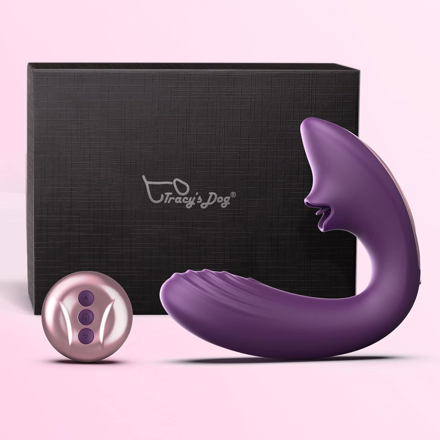 Tracys Dog Clitoral Licking G Spot Vibrator, Tongue Adult Toys with Remote Control for Women Couple Play, Vibrating Sex Toy for Double Stimulation with 7 Licking  10 Vibration Patterns, Purple · v2