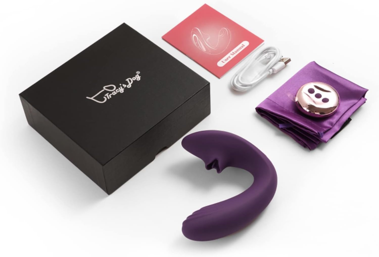 Tracys Dog Clitoral Licking G Spot Vibrator, Tongue Adult Toys with Remote Control for Women Couple Play, Vibrating Sex Toy for Double Stimulation with 7 Licking  10 Vibration Patterns, Purple · v2
