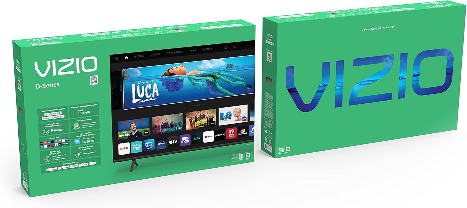 VIZIO 32-calowy telewizor Smart TV Full HD 1080p z wbudowanym Apple AirPlay i Chromecastem, kompatybilność z Alexa, D32FM-K01, model 2023