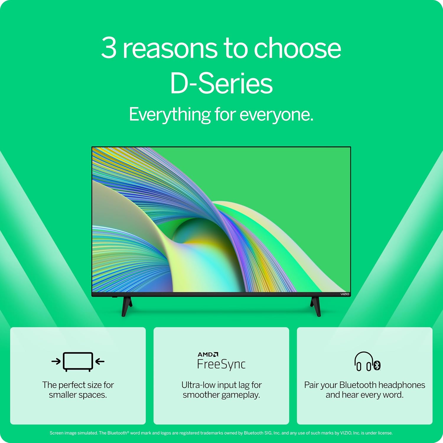 VIZIO 32-calowy telewizor Smart TV Full HD 1080p z wbudowanym Apple AirPlay i Chromecastem, kompatybilność z Alexa, D32FM-K01, model 2023