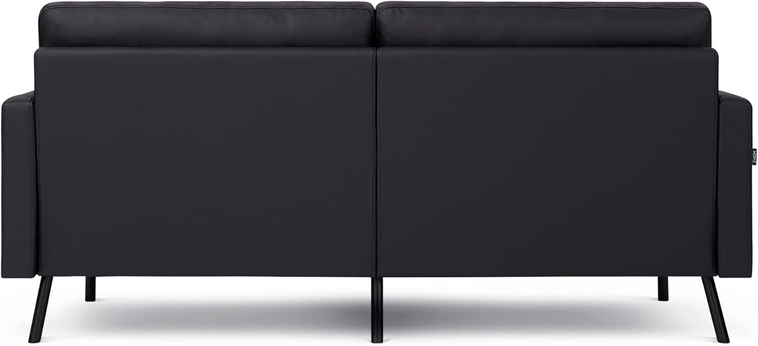 70 Top-Grain Leather Sofa, 2-Seat Upholstered Loveseat Sofa Modern Couch, Luxury Classic for Living Room Bedroom Apartment Office · v2