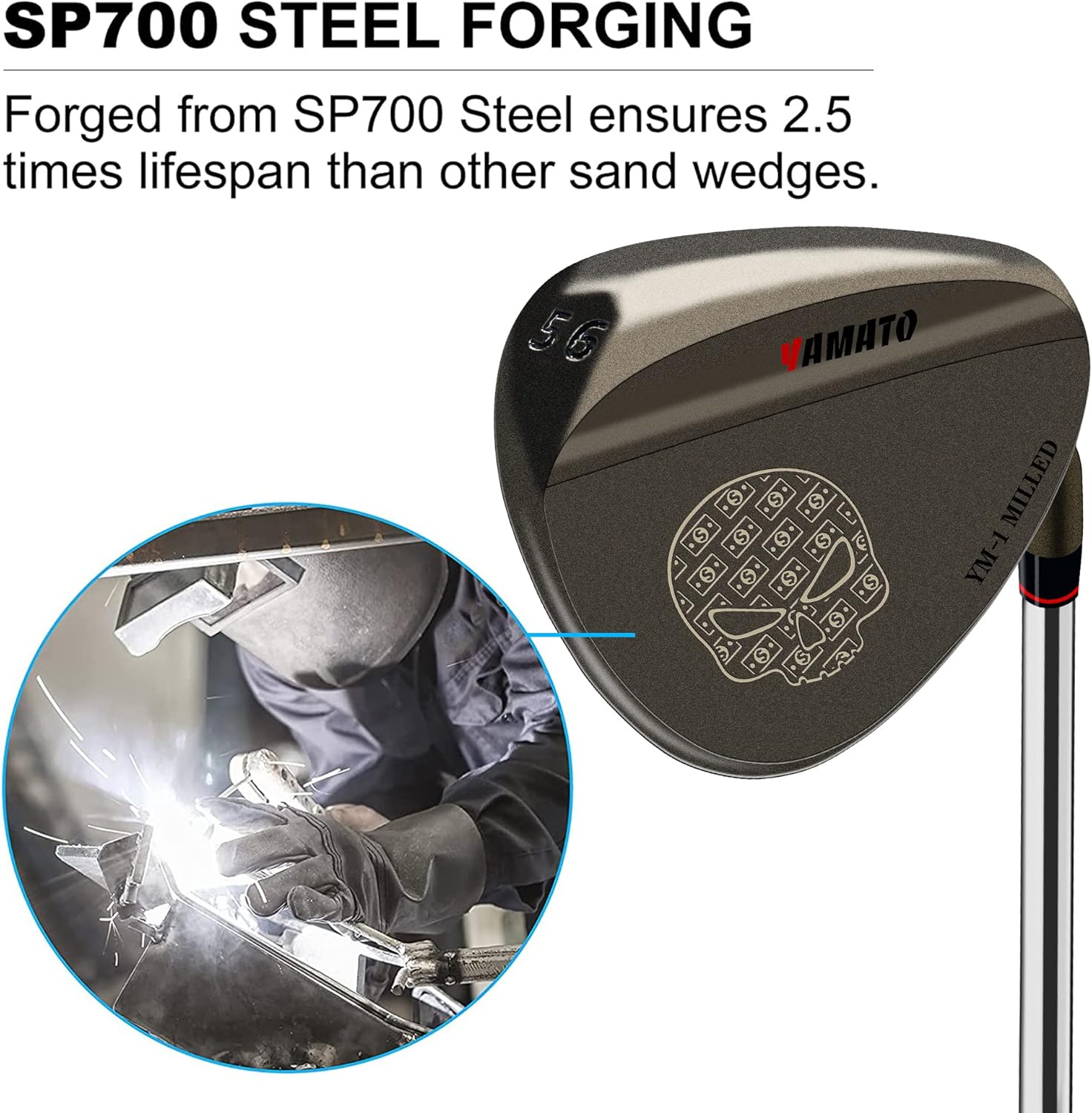 Ensemble de cales de golf Yamato ou de cales de golf individuelles 50/52/54/56/58/60 Ensembles de cales de golf Sand Wedge | Clubs de golf Lob Wedge pour hommes et femmes, face fraisée pour high spin