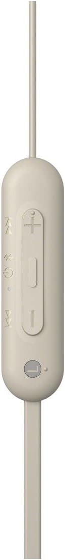 Écouteurs sans fil Sony Wi-C100, compatibles Bluetooth, 25 heures d'autonomie, IPX4 résistant aux éclaboussures, DSEE, beige, WI-FI C100 CZ Small