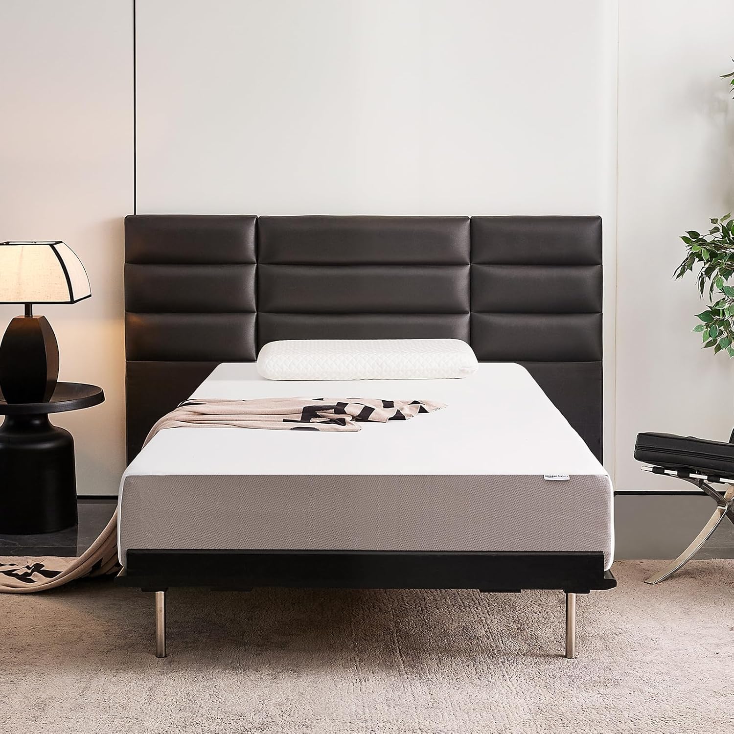 Amazon Basics Memory Foam Mattress, Soft Plush Feel, 10 Inch, Full, White/Grey · v2