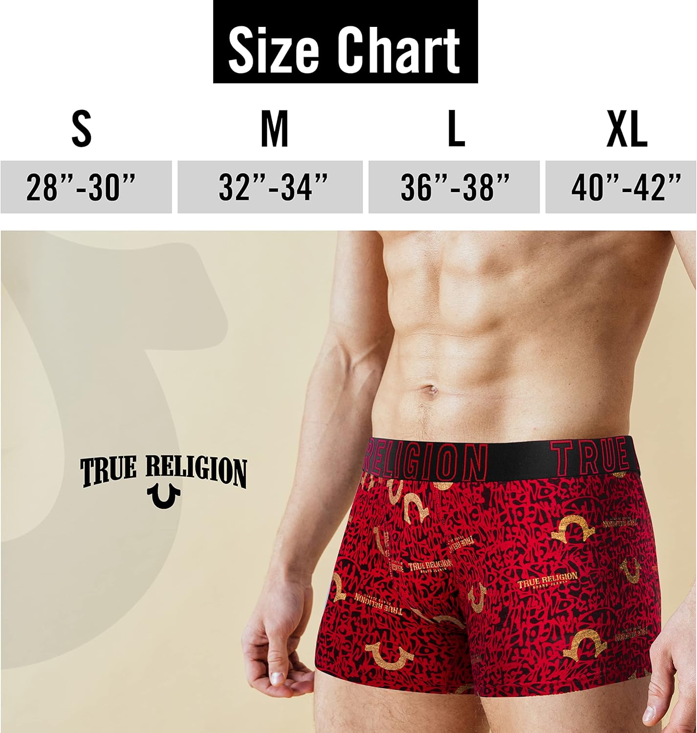 True Religion Herren-Boxershorts, Stretchunterwäsche aus Baumwolle für Herren, 6er-Pack