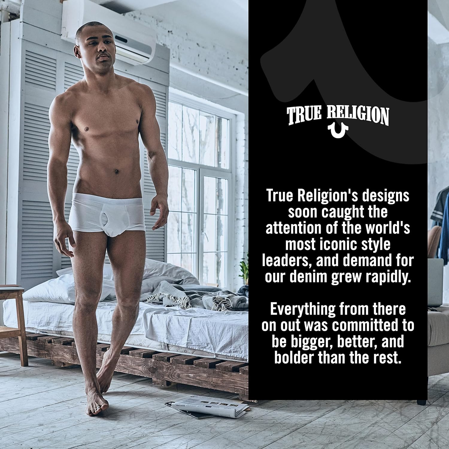 True Religion Herren-Boxershorts, Stretchunterwäsche aus Baumwolle für Herren, 6er-Pack