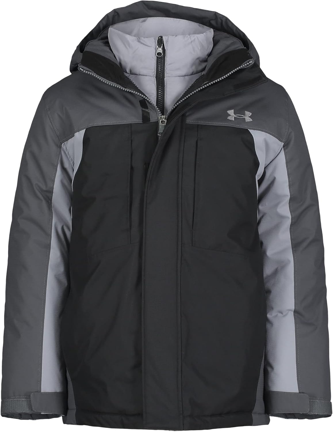 Under Armour Boys Westward 3-in-1 Jacket, Removable Hood  Liner, Windproof amp; Water Repellant