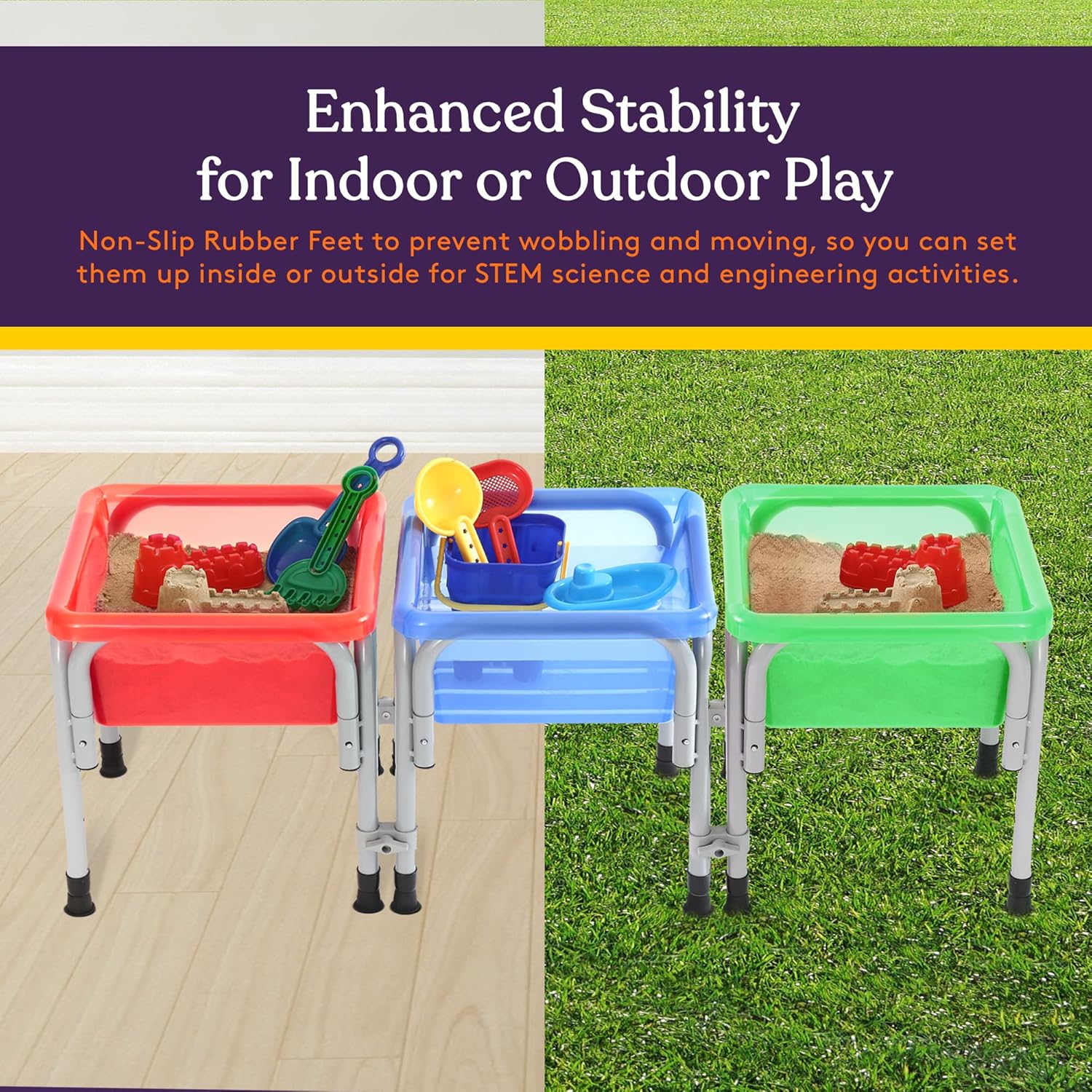 Special Supplies Sensory Activity Table for Kids and Toddlers with 3 Plastic Buckets, Easy Build Frame, and 7 Beach Toys for Interactive, Hands-On Learning Water, Sand, and STEM Play · v2