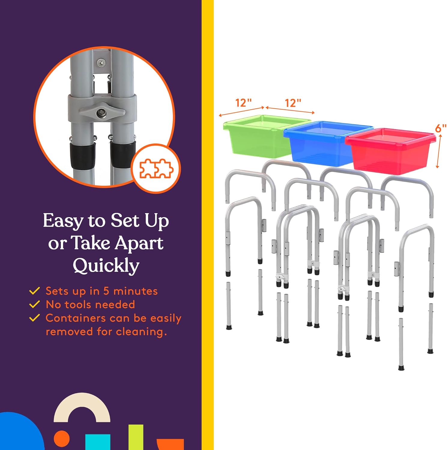 Special Supplies Sensory Activity Table for Kids and Toddlers with 3 Plastic Buckets, Easy Build Frame, and 7 Beach Toys for Interactive, Hands-On Learning Water, Sand, and STEM Play · v2