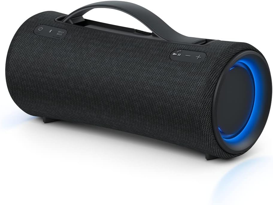 Sony SRS-XG300 draadloze draagbare Bluetooth-partyspeaker uit de X-serie, IP67, waterdicht en stofdicht, met batterij die 25 uur meegaat en uitschuifbaar handvat, zwart, nieuw